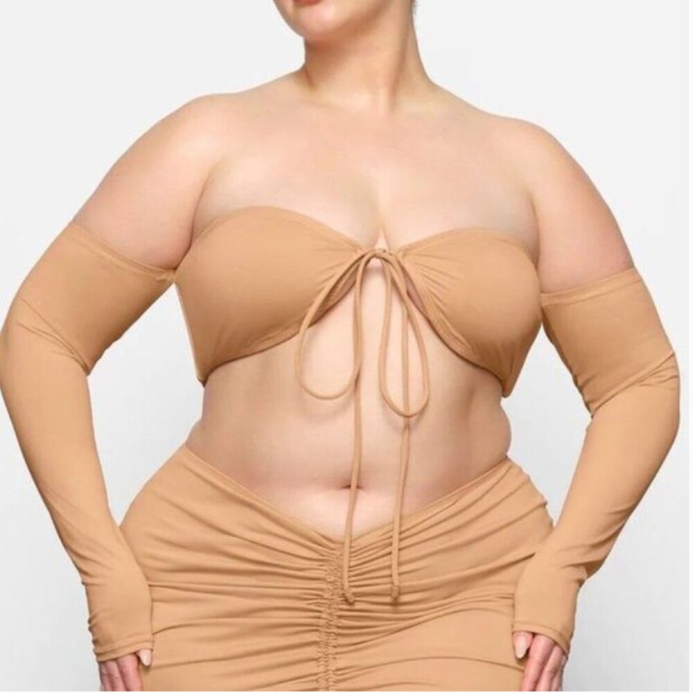 NWT SKIMS Recycled Swim Long Sleeve Bikini Top - L & 2XL